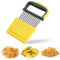 Yoosso Kartoffel Wellenmesser, Edelstahl Wellenschnitt Gemüse Wellenschneider mit Griff&Schützendem Kartoffelschneider Werkzeug für Obst Salat Butter(Gelb)
