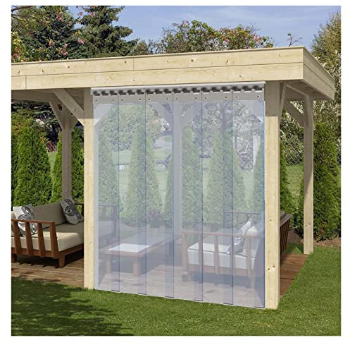 WBBML PVC-Streifen Transparente PVC-Lamellen Kratzfest Wasserdicht PVC Streifenvorhang, für Garage, Pergola, Hof, Anpassbar (Color : 1.9mm, Size : 1.8x2.2m/5.9x7.22ft)