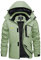 KEFITEVD Jacke Herren Winter Wasserabweisend Atmungsaktiv Winterjacke Fleece Futter Snowboardjacke Outdoor Warm Jagdjacke Winter Arbeitsjacke Hellgrün XL
