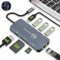 HomiTech HUB USB C 8 In 1 con 3 USB 3.2 10 Gbps,Adattatore USB C HDMI 4K,Ethernet Lan,SD,MicroSD,Ricarica Pd 100W,Docking Station USB C Compatibile MacBook Air/Pro 2023,iPad Air/Pro,Fermacavi Omaggio