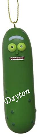 Personalisierte Pickle Rick Weihnachtsdekoration, offizielles Lizenzprodukt von Rick Morty, Baumschmuck mit individuellem Namen