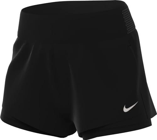 Nike Upper Short W Upp Tgh Tgt W NK Swift DF Mr 3In 2N1 Short, Black/Reflective Silv, DX1029-010, XS