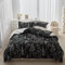 WUMIUER Bettwäsche 200x220 Set 3 Teilig, Schwarz Weiß Pflanze Botanisch Wendebettwäsche Mikrofaser Bettdecke Cover, 1 Bettbezug 200x220cm und 2 Kopfkissenbezüge 80x80cm mit Reißverschluss
