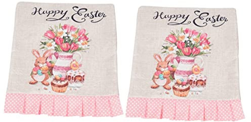 Garneck 2st Stuhlhusse Hase Häschen-stretch-stuhlbezüge Hintere Abdeckung Des Federstuhls Frohe Ostern Stuhlhussen Dekorativer Stuhlbezug Stuhlhussen Zu Ostern Osteressen Polyester Möbel