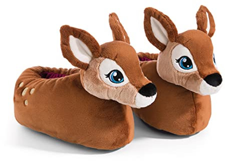 NICI 49227 REH Mala Magic Größe 34-37 (M) braun-Nachhaltige warme Kuscheltier Hausschuhe für Jungen und Mädchen – Tier-Schuhe mit Anti-Rutsch Sohle – Slippers, 34-37(M)
