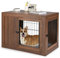 GYMAX Hundekäfig, Hundekiste, Hundehütte mit ultraweiches Hundebett, Tierkäfig für kleine & mittelgroße Hunde, 92 x 59 x 66,5 cm, Braun