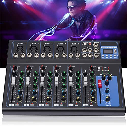 7 Kanal Bluetooth Mixer Sound Mixing Konsole Audio Bühnen Musik Live Studio Audio Mischpult USB Bluetooth Mixer Verstärker
