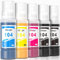 Osinkjet Tinte 104 4-Colour Multipack, Druckerpatronen 104 Set Kompatibel für Epson Ecotank ET-2870 ET-2810 ET-2820 ET-2875 ET-2861 ET-2811 ET-4800 ET-2720 ET-2826 ET-2864(Schwarz, C, M, Gelb)