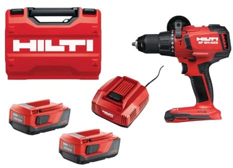 Hilti 2336031 KIT Atornillador taladro percutor a batería SF 6H-A22 + 2 baterías B 22/4.0 + cargador rápido C 4/36-350 (22 V, perforación con percusión y atornillado. Con maletín)