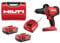 Hilti 2336031 KIT Atornillador taladro percutor a batería SF 6H-A22 + 2 baterías B 22/4.0 + cargador rápido C 4/36-350 (22 V, perforación con percusión y atornillado. Con maletín)
