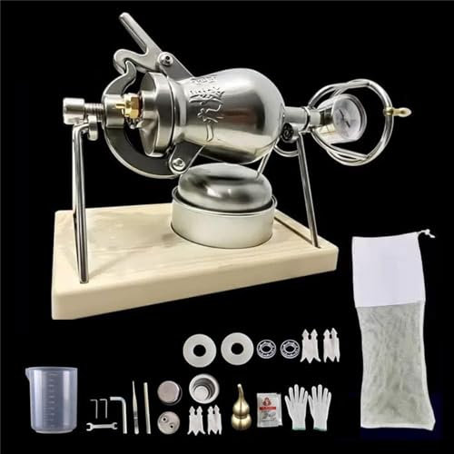 SAAKO Máquina para Hacer Palomitas de maíz Tradicional China, Mini Olla para Palomitas de maíz de Acero Inoxidable 304, máquina de Palomitas de maíz Manual, pequeño cañón de Palomitas de maíz