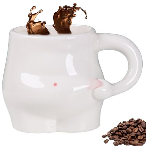 ADERN Taza de café Fat Belly,Taza de cerámica Fat Belly | Taza de café de cerámica con Arte Corporal único | Vajilla de té novedosa Hecha a Mano, Lindas Tazas de ml para Regalo del Día
