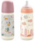 Suavinex, Lot 2 Biberons 360 ml. Biberon avec Tétine Symétrique SX Pro en Silicone à Débit Rapide (L). Avec Valve Anti-Colique. Silicone Fin Ultra-Doux. Pour Bébés, +6 Mois. Rose