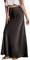Maeau Gonna lunga da donna in raso, con coulisse, tinta unita, a vita alta, regolabile, a linea Causal, gonna in raso, attillata, per tutti i giorni, estiva, business, maxi gonna S-XL, A1 nero, S