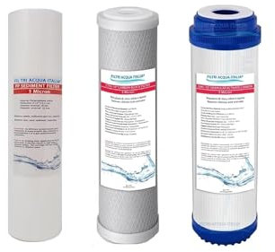 Kit Filtri Acqua 3 Stadi per Osmosi Inversa Depuratore Acqua domestico standard da 10 Filtri Acqua Italia®
