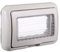 ZOREI Placca con Coperchio 4 Porte, Supporto Stango Idrobox IP55, Compatibile con Bticino Living Light, Coperchio Modulo Cassetta (Grigio), BLX2704