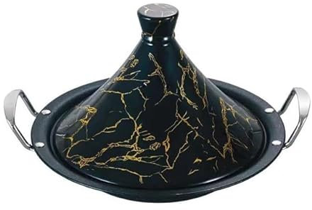 Tajine marocain en acier inoxydable avec finition noire et revêtement silicone antiadhésif 34cm 4 personnes NOIR OU BLANC