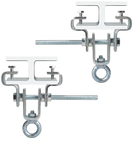JAOGAUS I-Beam Aufhänger 2 Stuck, Stahlträgerklemme Geeignet Boxsack Aufhängung, Einstellbar von 63mm bis 220mm Hält 204kg Schwerkraft Stand, Heavy Duty Steel Perforated Boxsackaufhänger