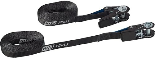 Hi-Q Tools Spanngurte mit Ratsche - 2er-Pack - 6m - LC800d - Schwarz
