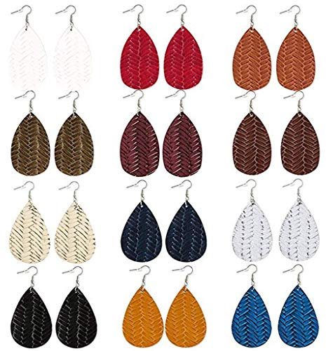 YWJewly Ohrringe Hängend für Damen Rattan-Ohrringe Long Drop-Ohrringe 12 faux-imitierte Ohrringe paar Blumenmuster Kinder Ohrringe Mädchen Set (Multicolor-F, One Size)
