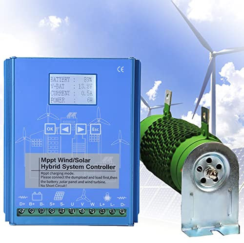 KX-ENERGIE 2000W Wind Solar Hybrid Laderegler MPPT Boost-Ladefunktion des Windgenerators 800W und 600 W Solarpanel 12V Batterie Regler mit Dump load