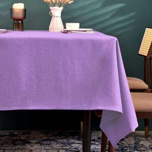 Tischdecke in Lavendel 145 x 300 cm, schmutzabweisend, mit Leinenlook | Rechteckig, wasserabweisend,bügelfrei, waschbar, Restaurant, Küche, Party, Dekorativ, Weihnachten, Neujahr, Café, Garten