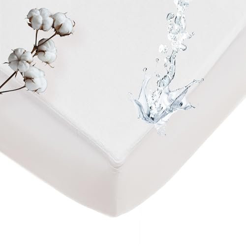 Inhabitopia Matratzenschoner 90, Matratzenschoner, undurchlässig, wasserdicht, Frottee, Baumwolle, atmungsaktiv, leise, wasserdicht, fleckenabweisend, Kindermatratzen, 90 x 190/200 x 30 cm