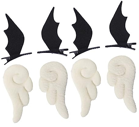 Mikinona 4par of Devil Wing Hair Clips for Parties and Ceremonies Elegant Hair Accessories for Girls and Angel Wings Design