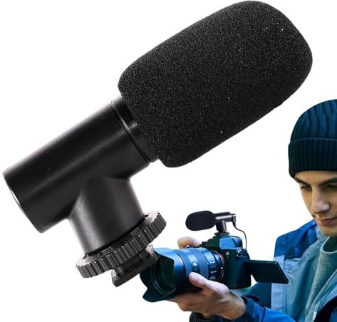 Video Camera Microphone - DSLR Cameras Professional Shotgun Mic, Vlogging External Microphone | Compact Camera Mic with Shock Mount, Wind Shield for Clear Audio Recording Interviews, Podcasts