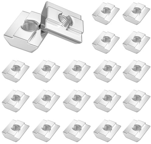 SCOOYUCK 20 Piéces Coulissants M8, Série 40 Écrous Coulissants, Écrou Marteau T Nut pour Profilé Aluminium à fente D'extrusion Rail (EU40-M8)