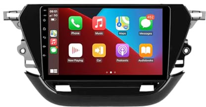 MLXABH Android 12 Car Navigation in-Dash Car Audio Receiver per Opel Corsa F 2019-2023 Doppio Din 9 pollici Touch Screen Car Stereo Radio con Sat Nav Bluetooth Vivavoce RDS SWC+Telecamera di retromar
