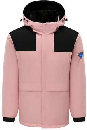 Doudoune Jott Femme Women's Winter Heating Hardshell Outdoor Thick Windproof Thermal Hiking Jacket Manteau Hiver Femme Manteau Femme Hiver Chic (Pink, XXL)