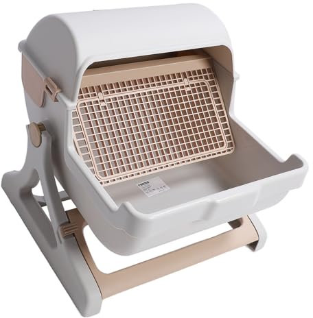 Selbstreinigende Katzentoilette, Halbgeschlossene Katzentoilette, Automatische, Oben Offene Katzentoilette, Spritzwassergeschützte Kotbox für Katzen, Kätzchen, 52 X 42 cm