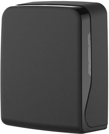 HYPAFOL Handtuchpapierspender Interfold Schwarz Matt - Hygienespender für V-Falz Papierhandtücher, 600 Blatt Kapazität