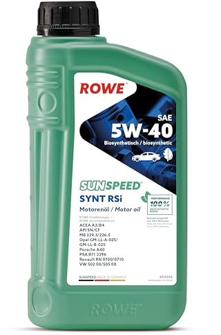ROWE SUNSPEED SYNT RSi SAE 5W-40, 1 Liter, Mehrbereichs-Motorenöl | Mehrbereichs-Motoröl biosynthetisch für Pkw-Otto- und Dieselmotoren, Art. Nr. 4920068