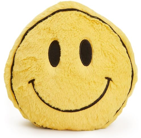 Warmies Microwavable Plush Smiley Face Heat Pad, Weighted Heatable Plushie, Lightly Scented with French Lavender - Large