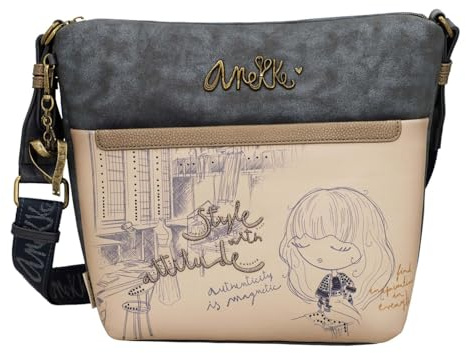 Anekke - Sac à bandoulière FEMME anthracite et beige