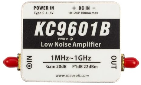 Suoumwa KC9601B LNA Module High Linearity 1-1000MHz Low Noise Amplifier 21dB High Gain Type-C Power Supply