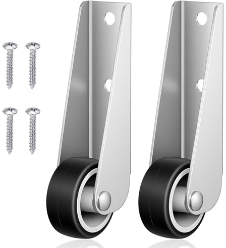 WJIAAA 2 Stück Gummirollen, 40x68x17mm Rubber Gate Rad Tor Rollen Ersatz mit L Halterung, Rutschfeste Rolle Richtungsrad für Türen Schränke Gartenzaun Tor Möbel Tisch Sofa