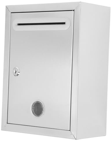 SAFIGLE Briefkasten Edelstahl mit Schloss zur Sicheren Aufbewahrung Wandmontierte Vorschlagsbox aus Edelstahl für Büro und Klassenzimmer Robuste Spendenbox mit Belegfach