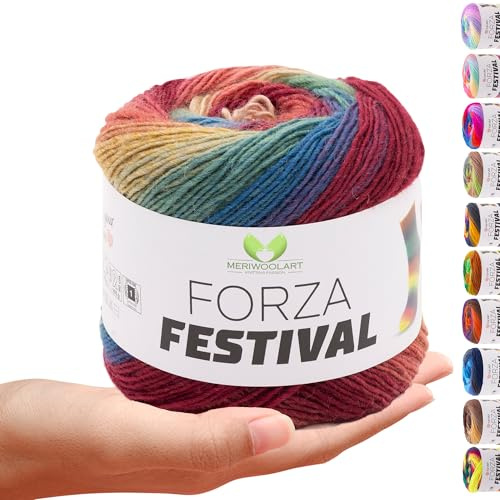 MeriWoolArt® Sockenwolle 4-fädig – 100g Merino Wolle Garn zum Stricken & Häkeln, 75% Schurwolle (superwash), 25% Polyamid, 420m – Ideal für Socken für Herren und Damen, Pullover & Cardigans