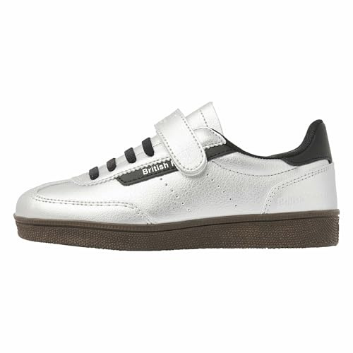British Knights Revival Sneaker, Silver Black, 2 UK