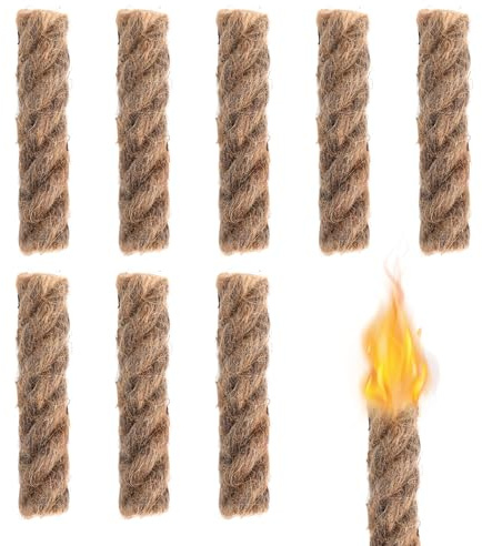 Zunder für Feuerstahl 8er Set Längere 20cm Zündschnur, Wachszunder wasserdicht & einfach zu verwenden Outdoor Bushcraft Feueranzünder für Camping, Survival, Trekking, Notfall