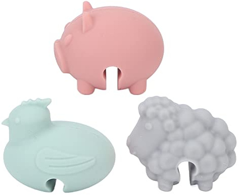 Brrnoo Silicone Pot Lid Lifter Prevent Overflow Cute Animal Shape 3pcs Kitchen Tools
