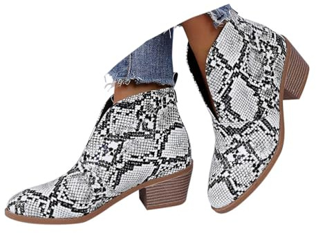 ticticlily Stivaletti Donna con Tacco Basso Casual Scarpe Senza Cordoni Stivali Corti Primaverili Estivi