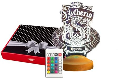 Sentidos 3D Led-Nachtlicht Geschenke Lampe Jungen Kind Kinder Geburtstagsgeschenke Schreibtischlampe Schlafzimmer Taufgeschenk (Slytherin)
