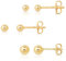 DTPsilver® 3 Paare WINZIGE/KLEINE Ohrringe 925 Sterling Silber Gelb Vergoldet - Runde Kugel Ohrstecker - Durchmesser: 3, 4, 5 mm