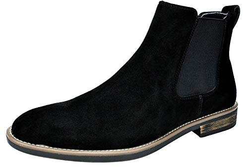 Bruno Marc Stivaletti Chelsea da Uomo in Pelle Scamosciata Stivaletti di Outdoor Vintage,Size 42,Nero,URBAN-06