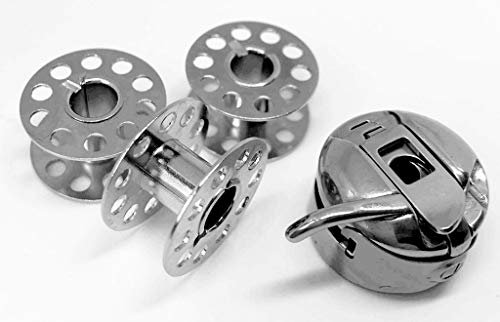 CB Spulenkapsel + 3 Metallspulen für Veritas Nähmaschinen 2500, 3400, Romy