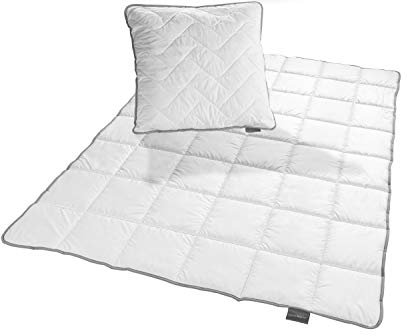 Traumnacht TopCool Bettenset, 1x Winterdecke 155 x 220 cm und 1x Kopfkissen 80 x 80 cm, Duo Winterdecke, weiß, Öko-Tex zertifiziert, produziert nach deutschem Qualitätsstandard